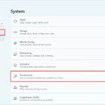 Open System – Troubleshoot section