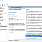 Open Turn off taskbar thumbnails
