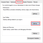 Open User Profiles Settings