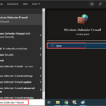 Open Windows Defender Firewall