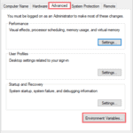 Open environment variables