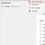 Open notepad file location