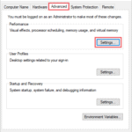 Open performance settings