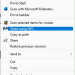 Other items of context menu