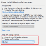 Override high DPI scaling behavior