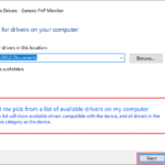 Pick from list of available drivers