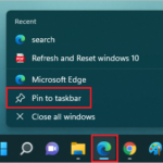 Pin to taskbar