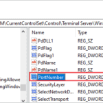 Port number in registry