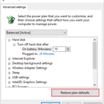 Restore plan defaults