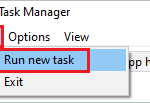 Run new task in task manager