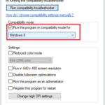 Run the driver software in compatability mode