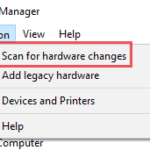 Scan for hardware changes