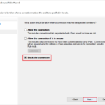 Select Block the connection