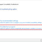 Select Troubleshoot program