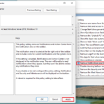 Set Action Center to Not Configured