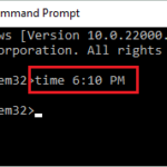 Set the time via Command