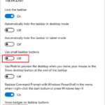 Show badges on taskbar and disable small button