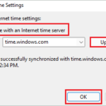 Synchronize with an Internet time server