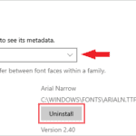 Uninstall Arial Narrow font