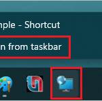 Unpin from taskbar