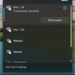 WiFi network connected