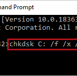 chkdsk command execution