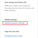 open Additional Power Settings