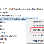 uninstall network drivers