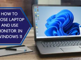 how to close laptop and use monitor windows 11