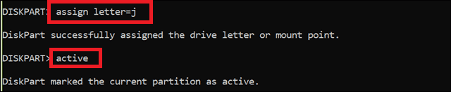 letter assign using the active command