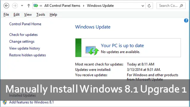 microsoft windows update from 8 to 8.1