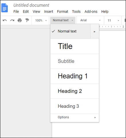 select text for headings