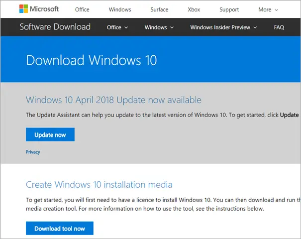 download windows 10 media creation tool