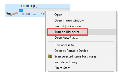 Turn on Bitlocker 