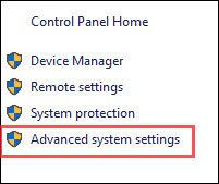 Click on Advanced system settings