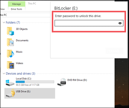 password protect to encrypt the flash drive