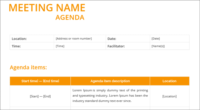 meeting agenda description template
