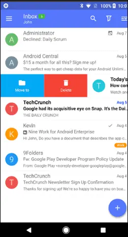 10 nine best android email app