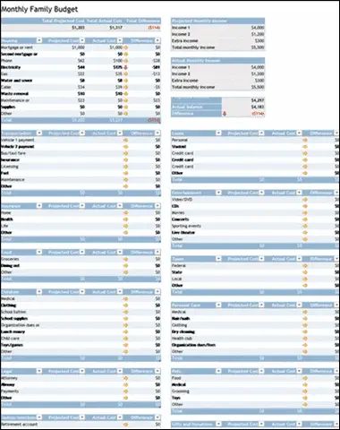 microsoft budget spreadsheet excel template