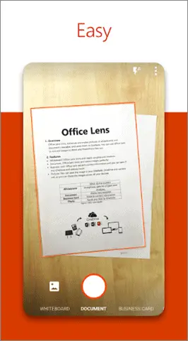 microsoft office lens receipt scanner app