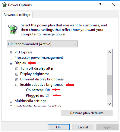Enabling Adaptive Brightness