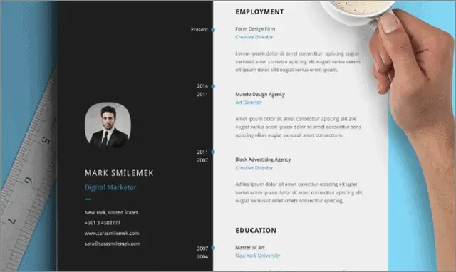 Free Vertical Resume Template