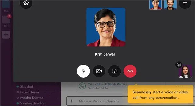 slack conference call android