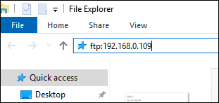 type ftp address in file explorer default ftp port