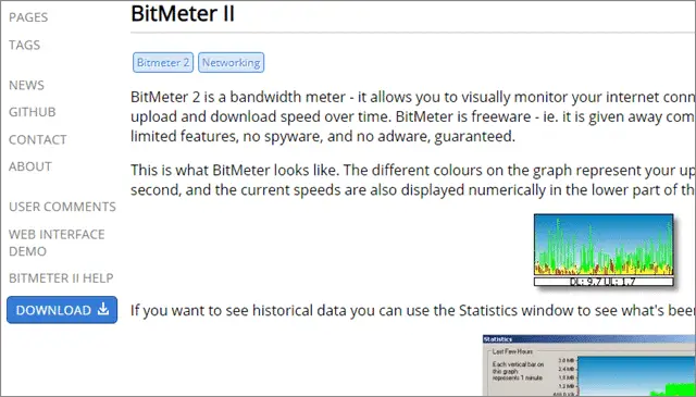 bitmeterII network speed monitor
