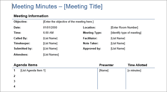 detailed meet template