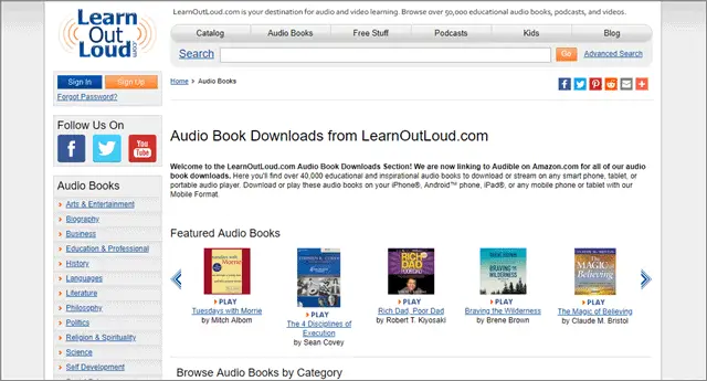 learn out loud free audio books app