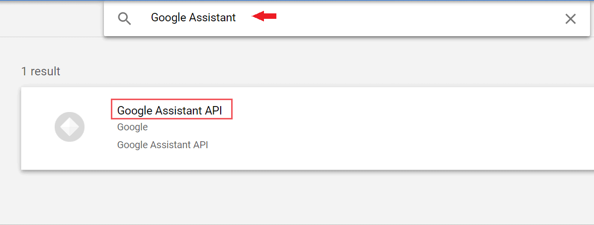 Select Google Assistant API