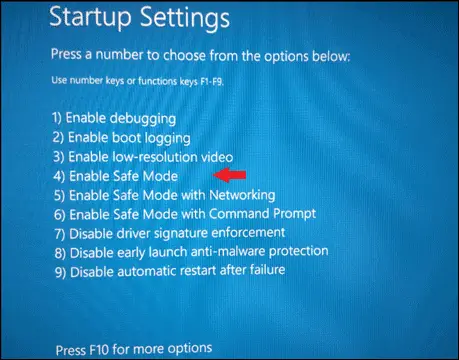 Enable safe mode to fix blue screen of death