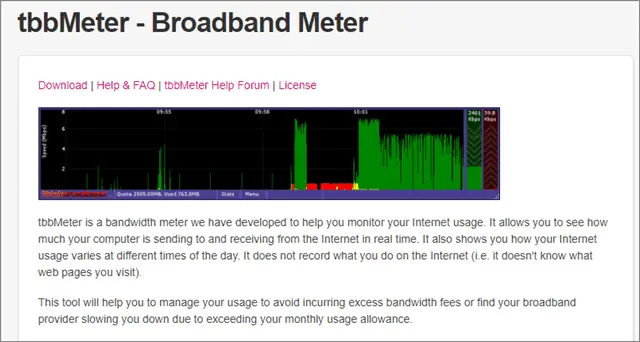 tbbMeter how to monitor network traffic